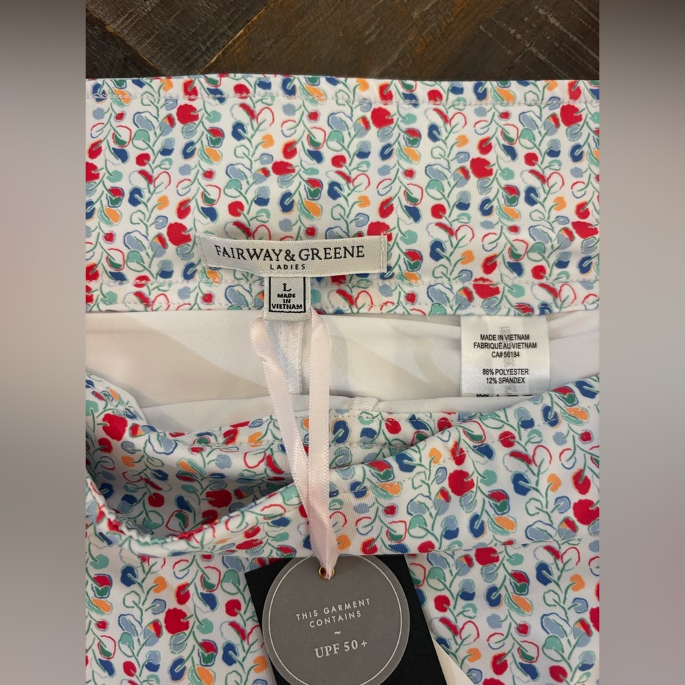 Fairway & Greene Paradise Floral Skort L UPF 50 Golf Tennis Athletic Skirt Short - Picture 7 of 14